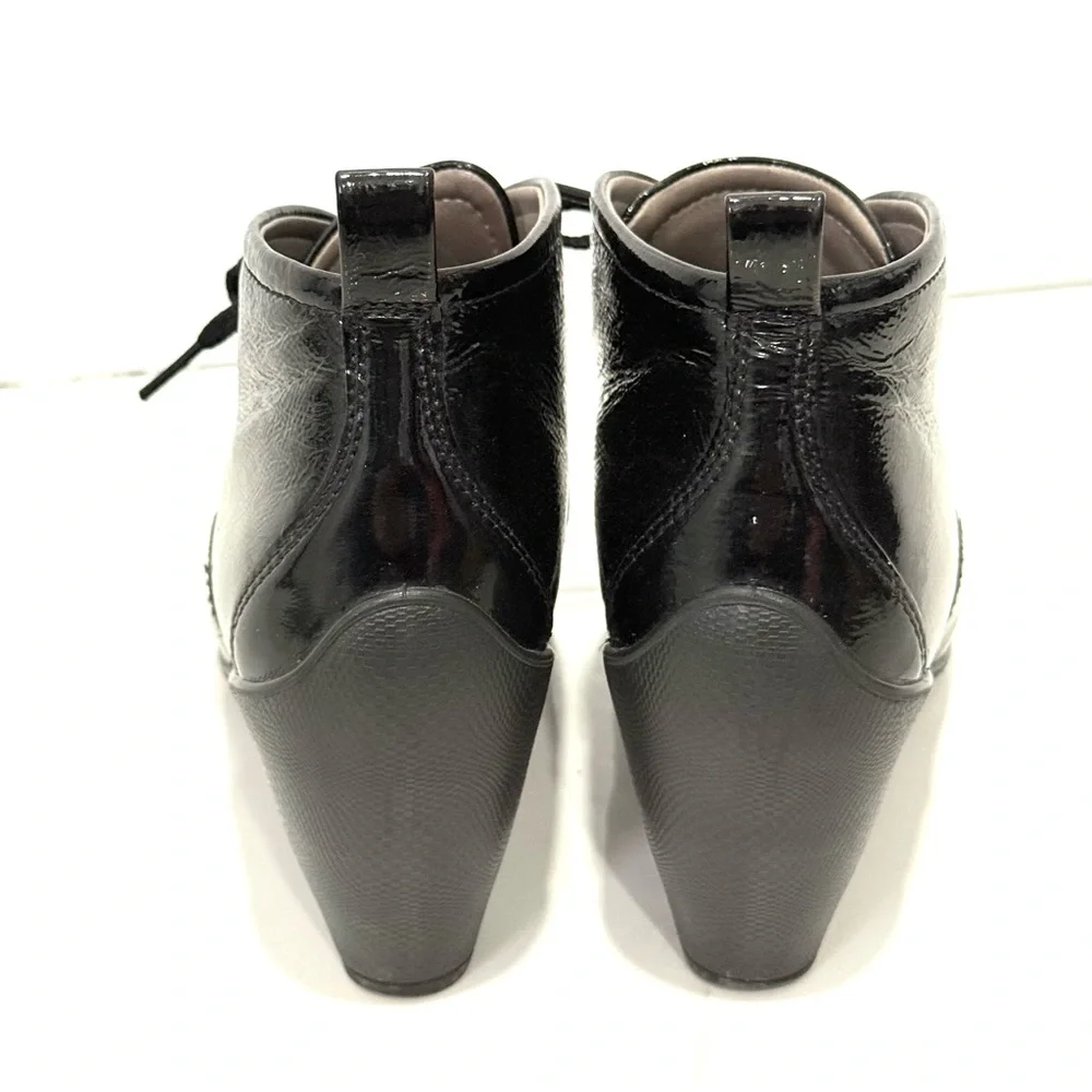 ECCO Sculptured 65 Lace-Up Ankle Boots in black patent‎ leather 7